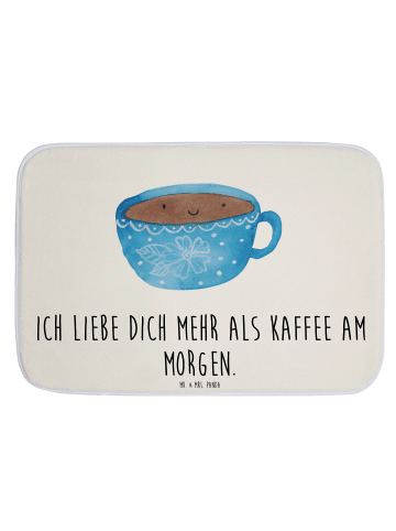Mr. & Mrs. Panda Badezimmerteppich Kaffee Tasse mit Spruch in Weiß