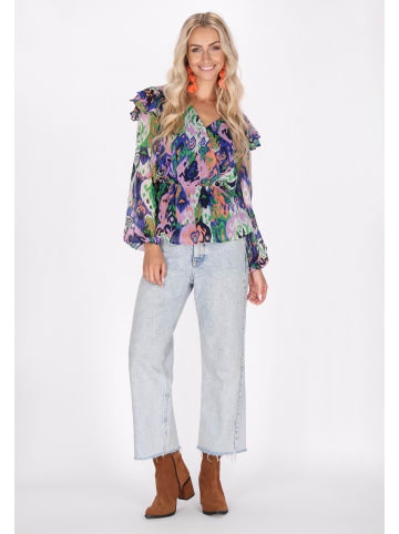 IZIA Damen Bluse in Blau Mehrfarbig