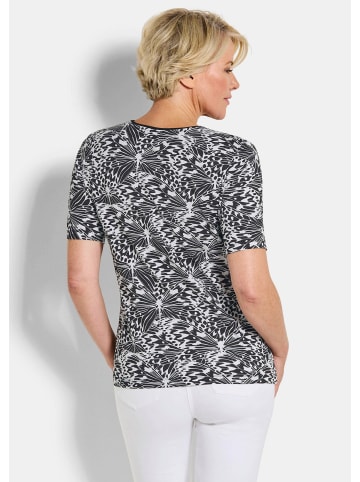 GOLDNER Cityshirt mit Schmetterlings-Motiv in schwarz / weiß / gemustert