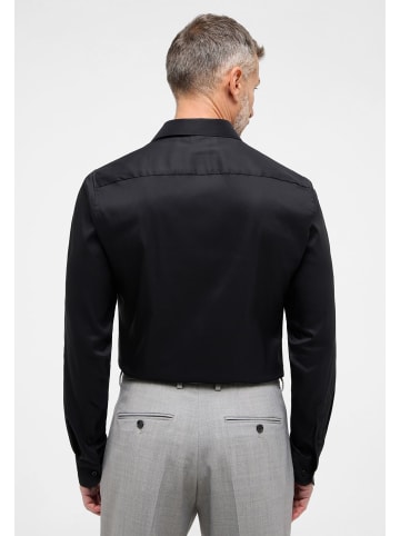 Eterna Performance Shirt Twill-Stretch Langarm in Schwarz