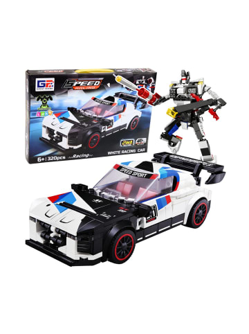 Wisam® 2in1 Sportwagen Roboter Bausteine Weiß 320 Teile