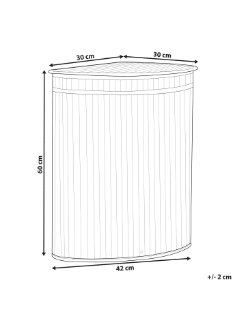 Beliani Wäschekörbe BADULLA in Braun - (W) 42 x (H) 60 x (L) 35 cm