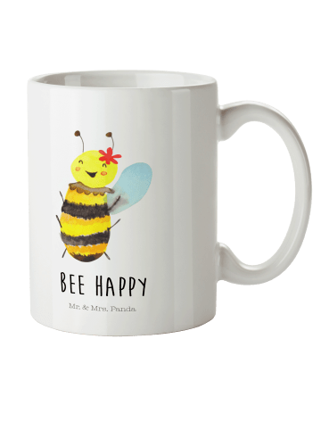 Mr. & Mrs. Panda Tasse Biene Happy mit Spruch in Weiß