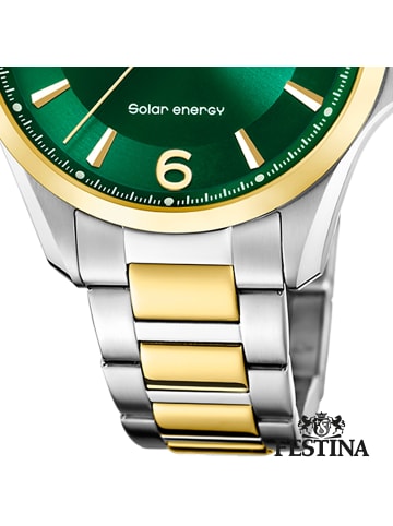 Festina Analog-Solaruhr Festina Solar Energy silber, gold groß (ca. 42mm)