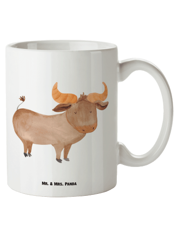 Mr. & Mrs. Panda Riesenkaffeetasse Sternzeichen Stier ohne Spruch in Weiß