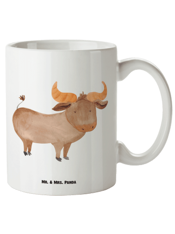 Mr. & Mrs. Panda XL Tasse Sternzeichen Stier ohne Spruch in Weiß