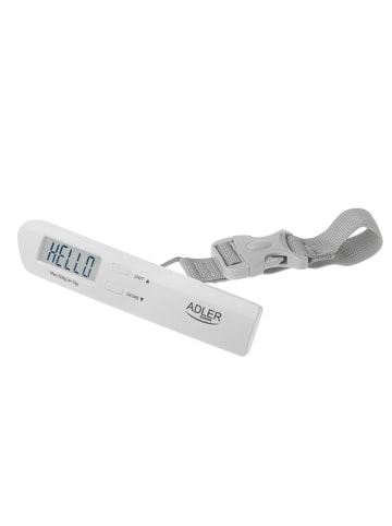 Adler Europe AD 8191 Reisegepäckwaage 50 kg mit LCD-Display & Tara-Funktion in Weiß