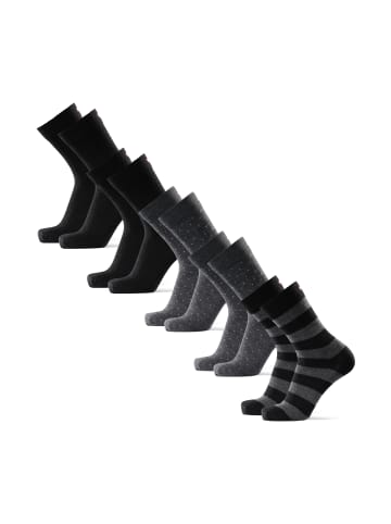 DANISH ENDURANCE Socken Merino Crew in Black/Grey Dots/ Grey Stripes