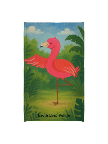 Mr. & Mrs. Panda Gästehandtücher Flamingo Yoga Design ohne Spruch in Weiß