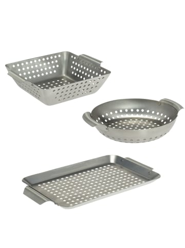 bremermann 3tlg-Set Grillkörbe 22,5 x 11,5 x 33 cm in Edelstahl