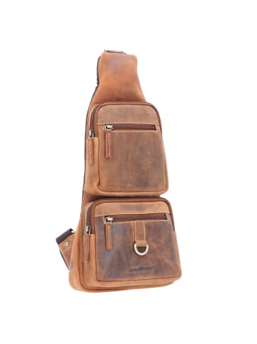 Greenburry Vintage Umhängetasche Leder 20 cm in brown