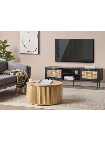 Beliani TV-Schrank OPOCO in Schwarz/Beige - (W) 150 x (H) 52 x (L) 40 cm