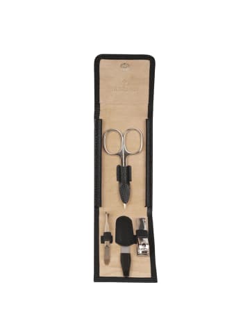 Windrose Beluga Schmuckkasten Leder 10 cm in schwarz