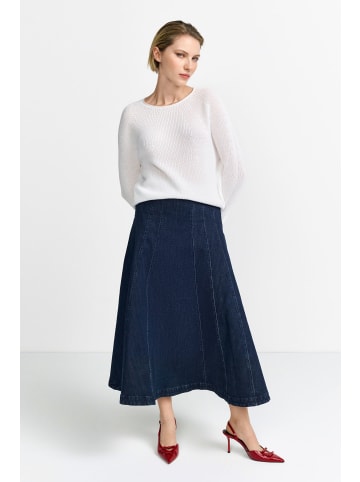 Rich & Royal Fein gerippter Strickpullover in Pearl White