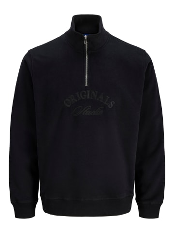 Jack & Jones Sweatshirt mit halbem Reißverschluss in Black