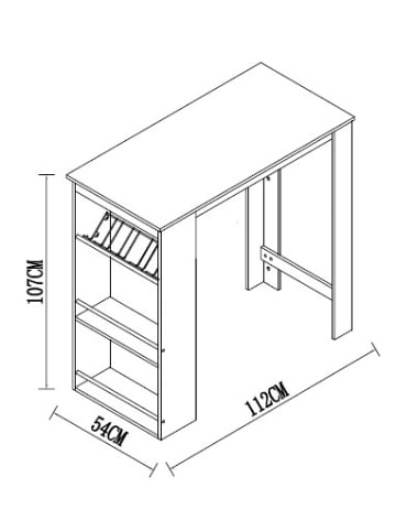 VCM  Bartisch Stehtisch Bistrotisch Oktola in Sonoma-Eiche