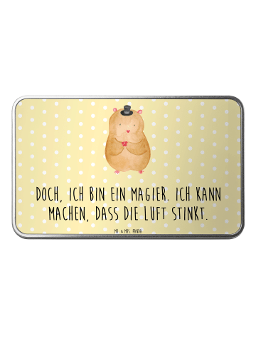 Mr. & Mrs. Panda Aufbewahrungsbox Hamster Hut mit Spruch in Gelb Pastell