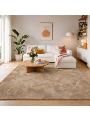 Pergamon Hochflor-Teppich Melia in taupe