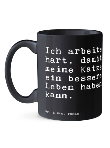 Mr. & Mrs. Panda Tasse Ich arbeite hart, damit... mit Spruch in Schwarz