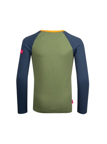 Trollkids Longsleeve "Preikestolen" in Mittelblau/Marineblau