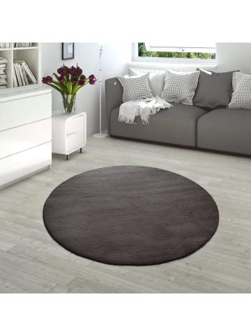 KADIMA DESIGN Hochflor Teppich Unifarben schmutzabweisend in Dunkelgrau