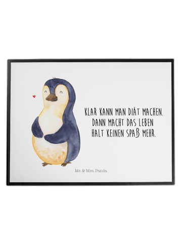 Mr. & Mrs. Panda Schreibtischunterlage Pinguin Diät mit Spruch in Weiß