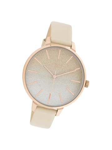 Oozoo Armbanduhr Oozoo Timepieces beige, weiß groß (ca. 42mm)