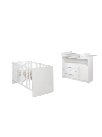 roba Zimmerset Maren Weiß 2-tlg. mit Kinderbett & Wickelkommode