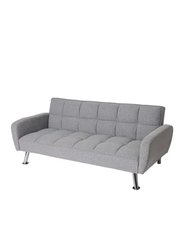 MCW Sofa K19 mit Nosagfederung und Schlaffunktion, Stoff/Textil hellgrau