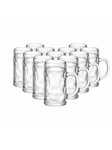 VAN WELL 12er Set Bierkrüge geeicht München 0,5 Liter in transparent