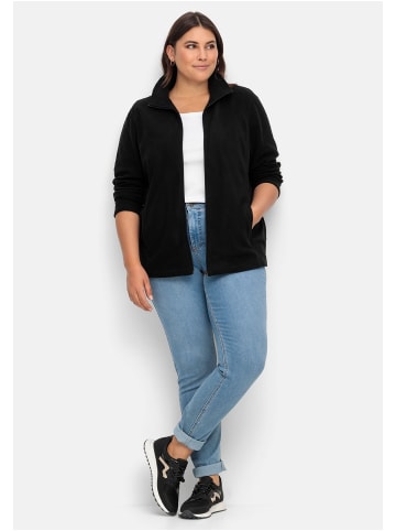 sheego Fleecejacke in schwarz