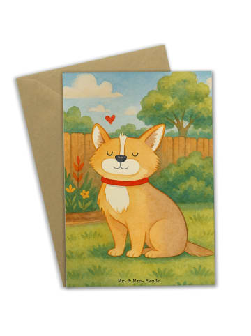 Mr. & Mrs. Panda Beileidskarte Hund Glück Design ohne Spruch in Weiß