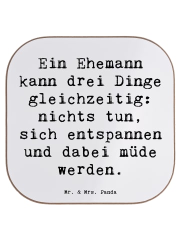 Mr. & Mrs. Panda Untersetzer Tasse Spruch Ehemann Fähigkeiten mi... in Weiß