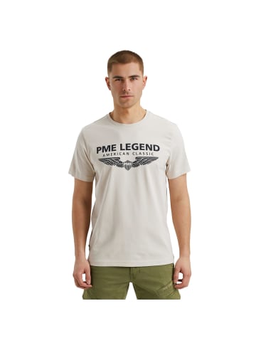 PME Legend T-Shirt SHORT SLEEVE R-NECK LOGO CARRIER in Beige