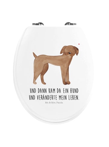 Mr. & Mrs. Panda WC Sitz Hund Dogge mit Spruch in Weiß