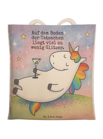 Mr. & Mrs. Panda Einkaufstasche Einhorn Blümchentail Design mit Spruch in Weiß