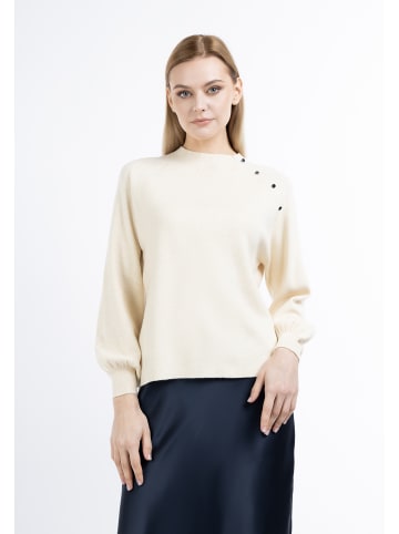 DreiMaster Damen Strickpullover Turtleneck in Elfenbein