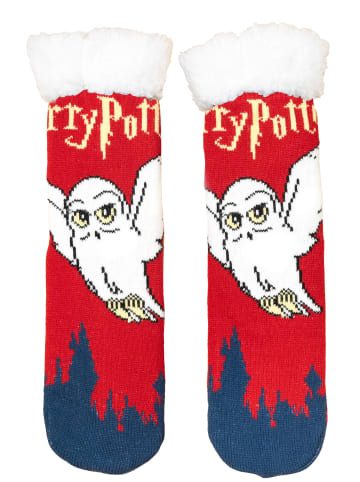 Harry Potter Harry Potter Hüttensocken Hedwig Haussocken warme Kuschelsocken in blau/rot