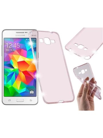 cadorabo Hülle für Samsung Galaxy GRAND PRIME Strass Design in TRANSPARENT ROSA