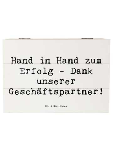 Mr. & Mrs. Panda Holzkiste Spruch Erfolg Geschäftspartner mit Sp... in Weiß