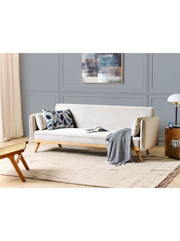 Beliani Schlafsofa ASAA in Weiß/Braun - (W) 205 x (H) 76 x (L) 88 cm