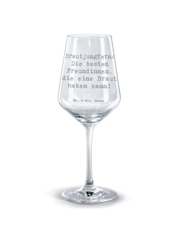 Mr. & Mrs. Panda Bordeauxglas Spruch Beste Brautjungfern mit Spruch in Transparent