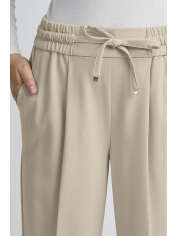 b. young BYDANTA SLIT PANTS - HEAVY WOVEN Regular fit in Cement