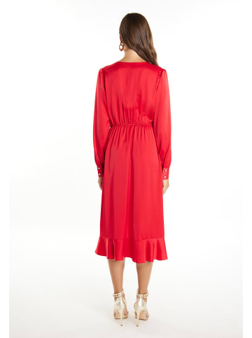 faina Midi Langarmkleid in Rot