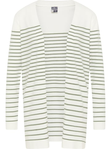 DreiMaster Maritim Damen Cardigan in Wollweiss Oliv