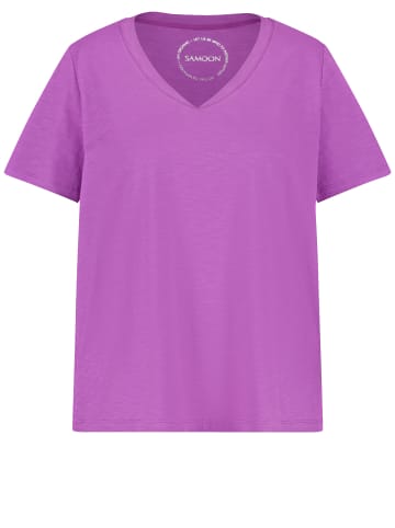 SAMOON T-Shirt Kurzarm Rundhals in Soft Plum