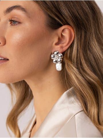 PURELEI Ohrringe Floral Pearly in Silver
