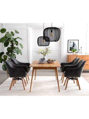 home24 Drehbarer Armlehnenstuhl Mabontot in Anthrazit / Eiche