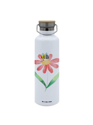 Mr. & Mrs. Panda Isolierte Trinkflasche Hummel Blume ohne Spruch in Weiß