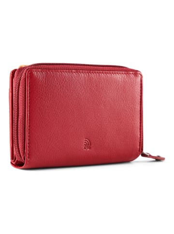Greenburry Nappa Geldbörse RFID Schutz Leder 14 cm in red-tan